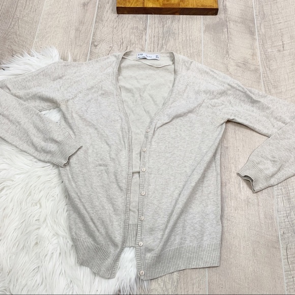 Zara Sweaters - Zara Beige Button Front Long Sleeve Cardigan 3123 Zara Sweaters - Zara Beige Button Front Long Sleeve Cardigan 3123